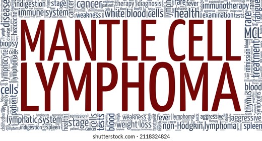 Mantle Cell Lymphoma ilustración conceptual vectorial nube de palabras aislada en fondo blanco.