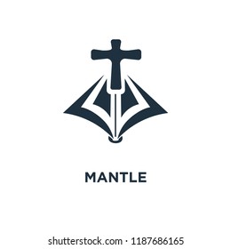 Mantle icon. Black filled vector illustration. Mantle symbol on white background. Can be used in web and mobile.