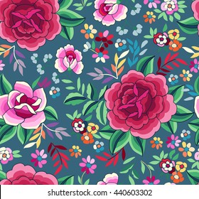 Manton Shawl, Spanish Floral Print ~ seamless background