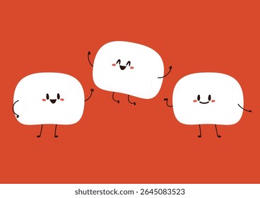 Mantou Chinese steamed bun. Mantou cartoon vector. Chinese food. Dim sum.