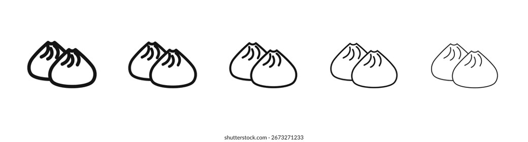 Icono de Mantou Vector Conjunto de esquema Ilustración Signo