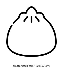 Mantou outline icon. Mantou or Chinese steamed bun. For Chinese New Year presentation. Vector Illustration.