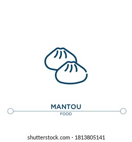 mantou outline vector icon. simple element illustration. mantou outline icon from editable food concept. can be used for web and mobile
