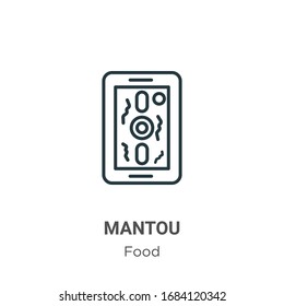 Mantou outline vector icon. Thin line black mantou icon, flat vector simple element illustration from editable food concept isolated stroke on white background