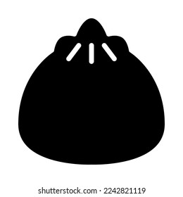 Mantou solid icon. Mantou or Chinese steamed bun. For Chinese New Year presentation. Vector Illustration.