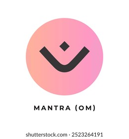 Mantra (OM) cryptocurrency logo vector illustration.