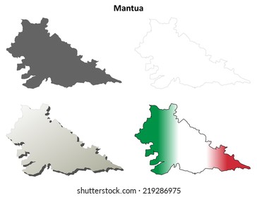 Mantua blank detailed outline map set