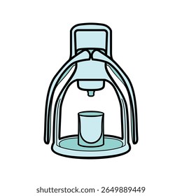Manual espresso maker with cup