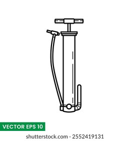 arte manual da linha da bomba de ar e ícone do vetor de glifos isolado no fundo branco