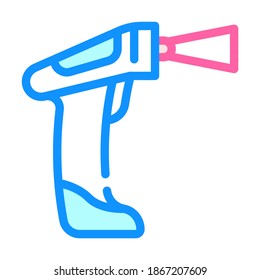 manual barcode scanner color icon vector. manual barcode scanner sign. isolated symbol illustration