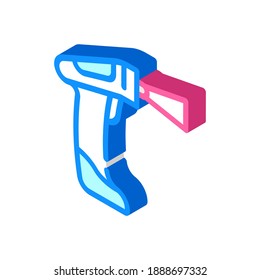 Manual Barcode Scanner Isometric Icon Vector. Manual Barcode Scanner Sign. Isolated Symbol Illustration