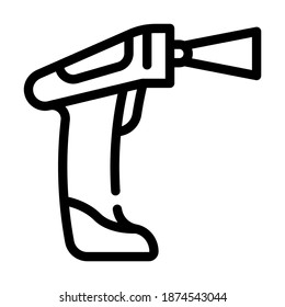 manueller Strichcode-Scanner-Zeiger-Vektorsymbol. manuelles Strichcode-Scanner-Zeichen. isoliertes Kontursymbol