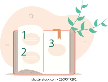 manual book or guide instruction for user .Vector illustration..