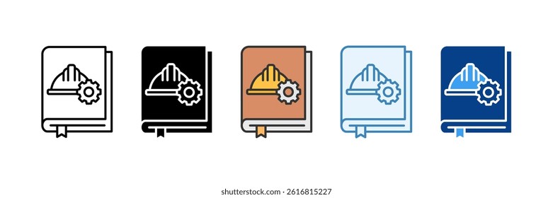 Manual Book Icon Set Multiple Style Collection