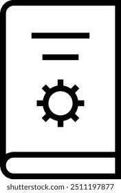 Icono de libro manual. Diseño de estilo lineal delgado aislado sobre fondo blanco