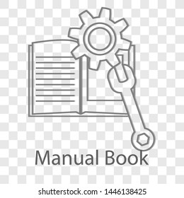 Manual Book icon. Vector illustration on transparent background.