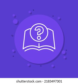 manual, libro con el icono de línea de instrucciones