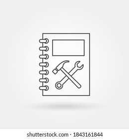 manual book instructions single isolated icon with modern line or outline style