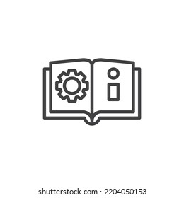 Manual book line icon. linear style sign for mobile concept and web design. Manual information book outline vector icon. Symbol, logo illustration. Vector graphics