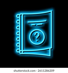 manual book or notebook neon light sign vector. manual book or notebook illustration