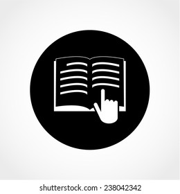 Manual book symbol. Read before use. Instruction sign Icon Isolated on White Background