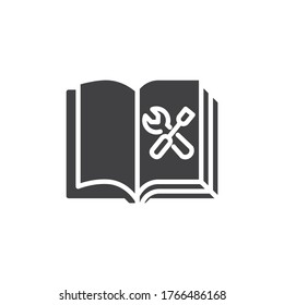 Manual book vector icon. filled flat sign for mobile concept and web design. Technical manual instruction glyph icon. Symbol, logo illustration. Vector graphics