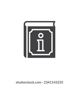 Manual book vector icon. filled flat sign for mobile concept and web design. Info book glyph icon. Symbol, logo illustration. Vector graphics