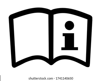 Icono del vector manual del libro aislado en fondo blanco. Instrucción antes de usar el símbolo