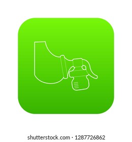 Manual breast pump icon green vector isolated on white background