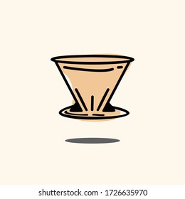 Manual Brewing Coffee Methods Flat Vector design. Pour Over Coffee. Icon