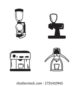 Manual Brewing Coffee Methods Flat Vector design. Pour Over Coffee. Icon