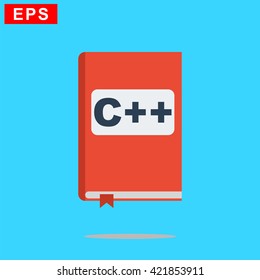 manual c++ book icon, vector handbook c++  icon, isolated book icon