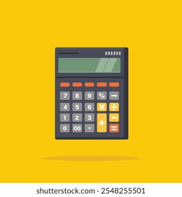 manual calculator with box shape, office equipment study and accounting tool icon