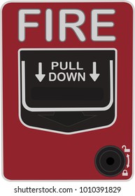 Manual call point for fire alarm protection , pull down manual