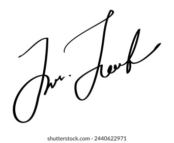 Firma de caligrafía manual para documentos