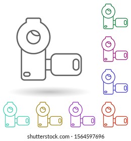 Manual camera multi color icon. Simple thin line, outline vector of media, press icons for ui and ux, website or mobile application