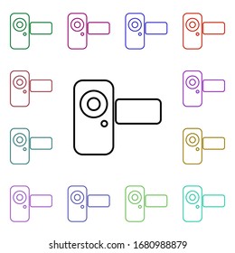 Manual camera multi color style icon. Simple thin line, outline vector of technology icons for ui and ux, website or mobile application