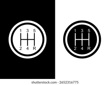 Manual car transmission or gear shifter vector stock illustration.