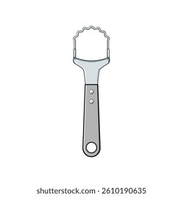 manual coconut scraper tool cartoon. stainless steel, blade handle, meat extraction manual coconut scraper tool sign. isolated symbol vector illustration