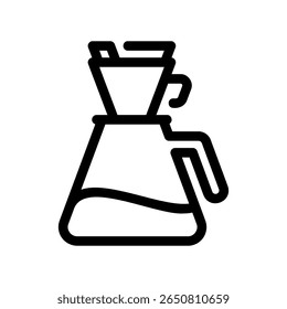 Manual Coffee Brewing Setup with a Filter Cone and Pot