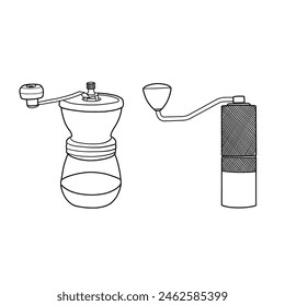 Manual coffee grinder for cafes, and coffee shops. Isolated on a white background