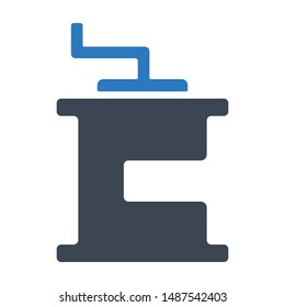 Manual coffee grinder flat vector icon