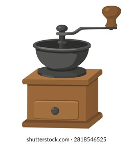 Manual Coffee Grinder Flat Vector Illustration