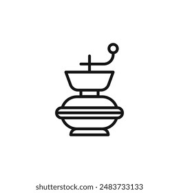 Manual coffee grinder icon outline collection in black