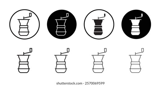 Manual coffee grinder icon Outline vector for web ui