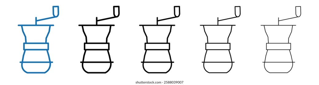 Manual coffee grinder icon Outline vector logo for web ui