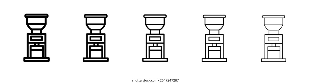 manual moedor de café ícone linha fina conjunto de contorno ou coleção