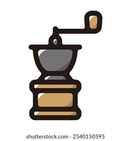 Icono de contorno de molinillo de café manual para Diseño gráfico, App y Sitios web