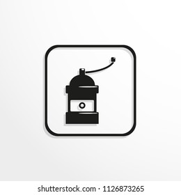 Manual coffee grinder. Vector icon.
