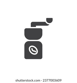 Icono vectorial del molino de café manual. signo plano relleno para concepto móvil y diseño web. Icono de glifo de Grinder de café. Símbolo, ilustración del logotipo. Gráficos vectoriales